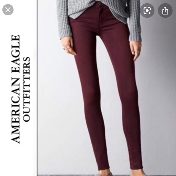 American Eagle Outfitters Denim - High Rise Jeggings- Maroon